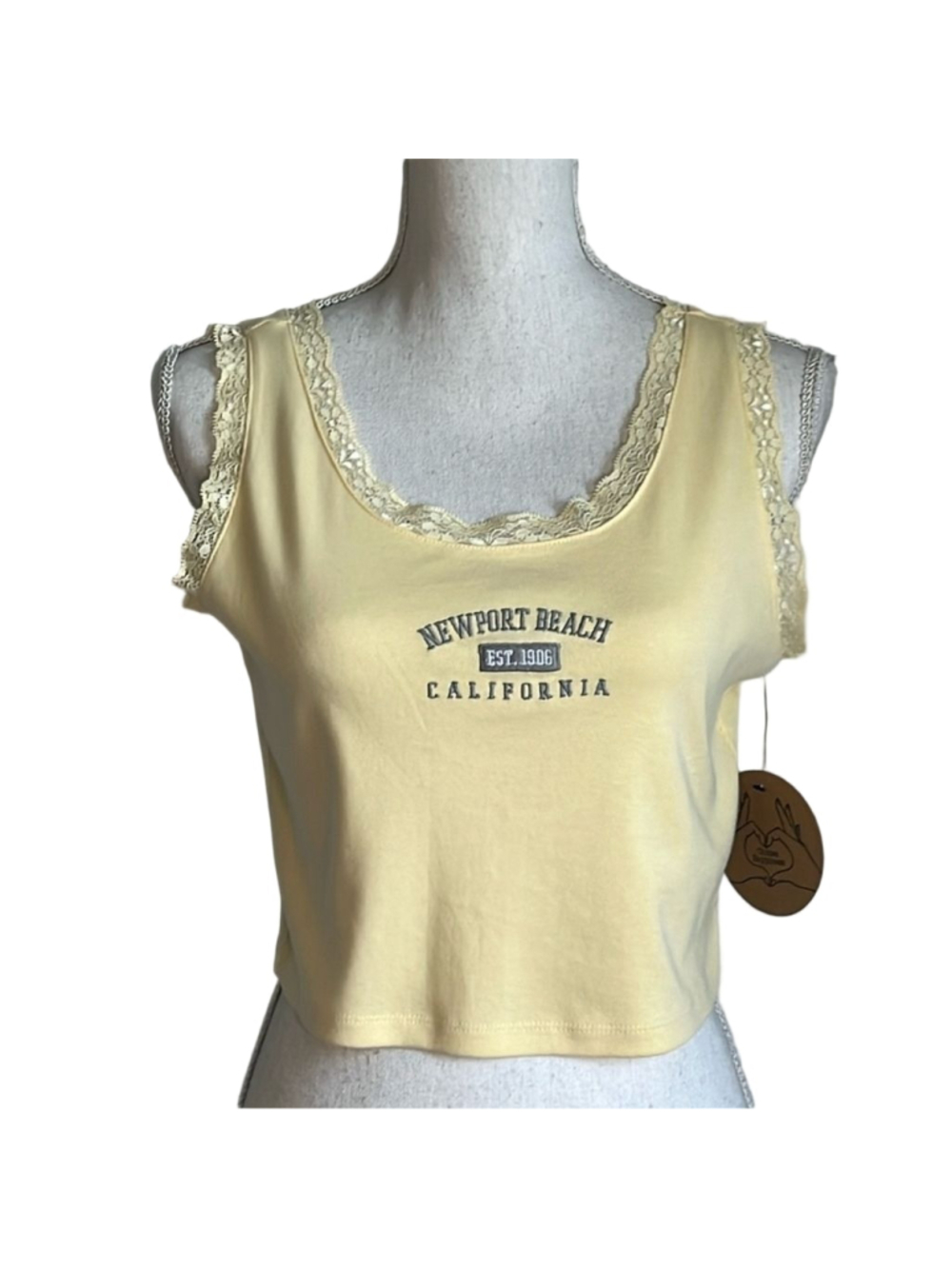 "VIBE N'" PASTEL YELLOW CALIFORNIA CROP TOP
